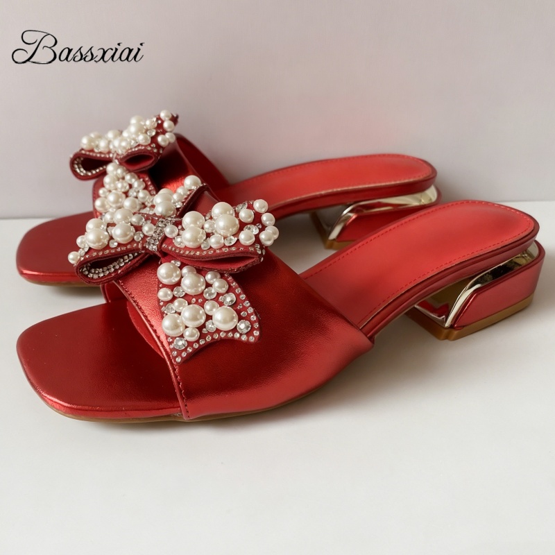 Butterfly Rubber Sheet - Naai-kralen Kristallen vlinderknoopslippers Dames Beknopte stijl