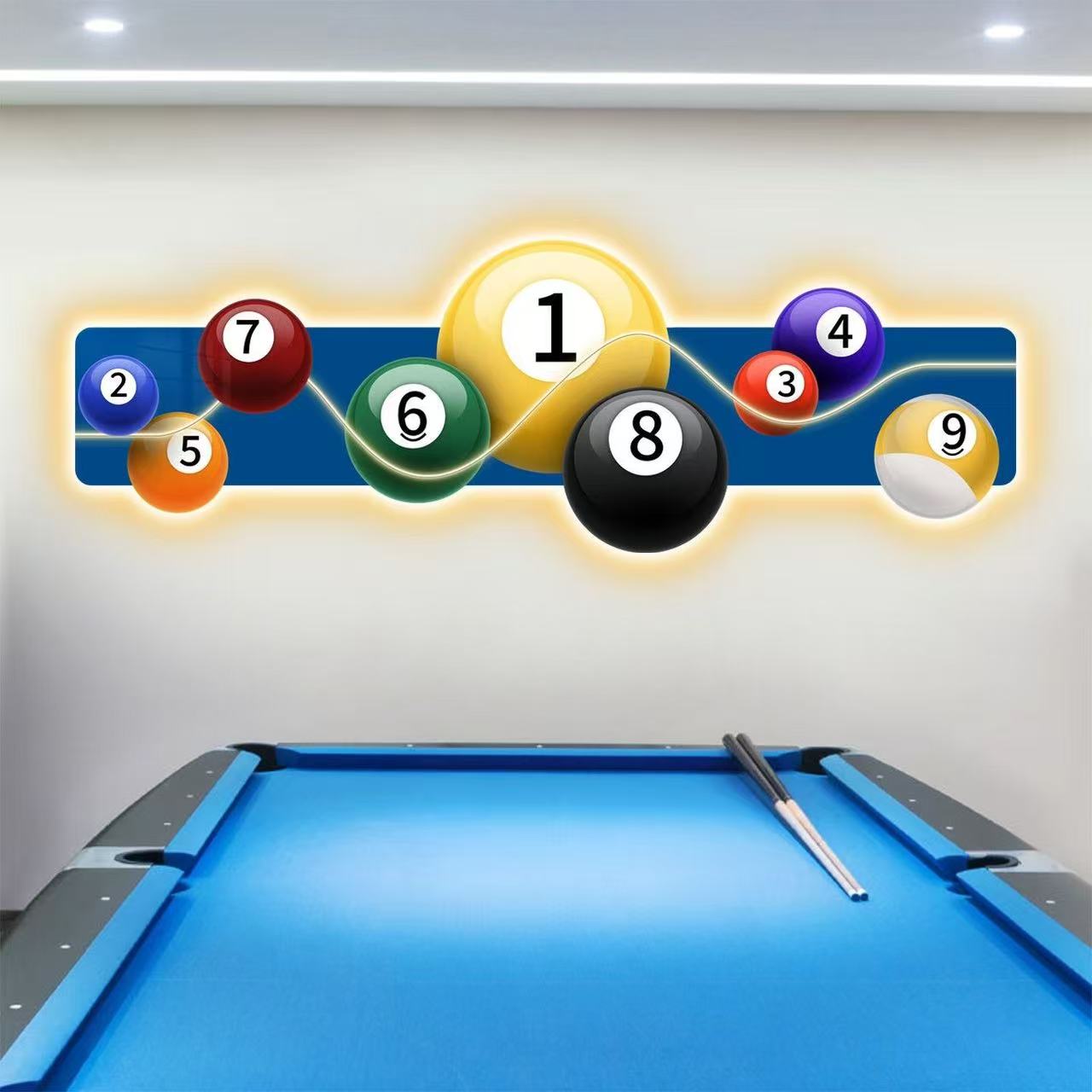 Table Tennis No 1 - Biljartzaal Decoratie Schilderij LED Lichtgevende Tafeltennisruimte