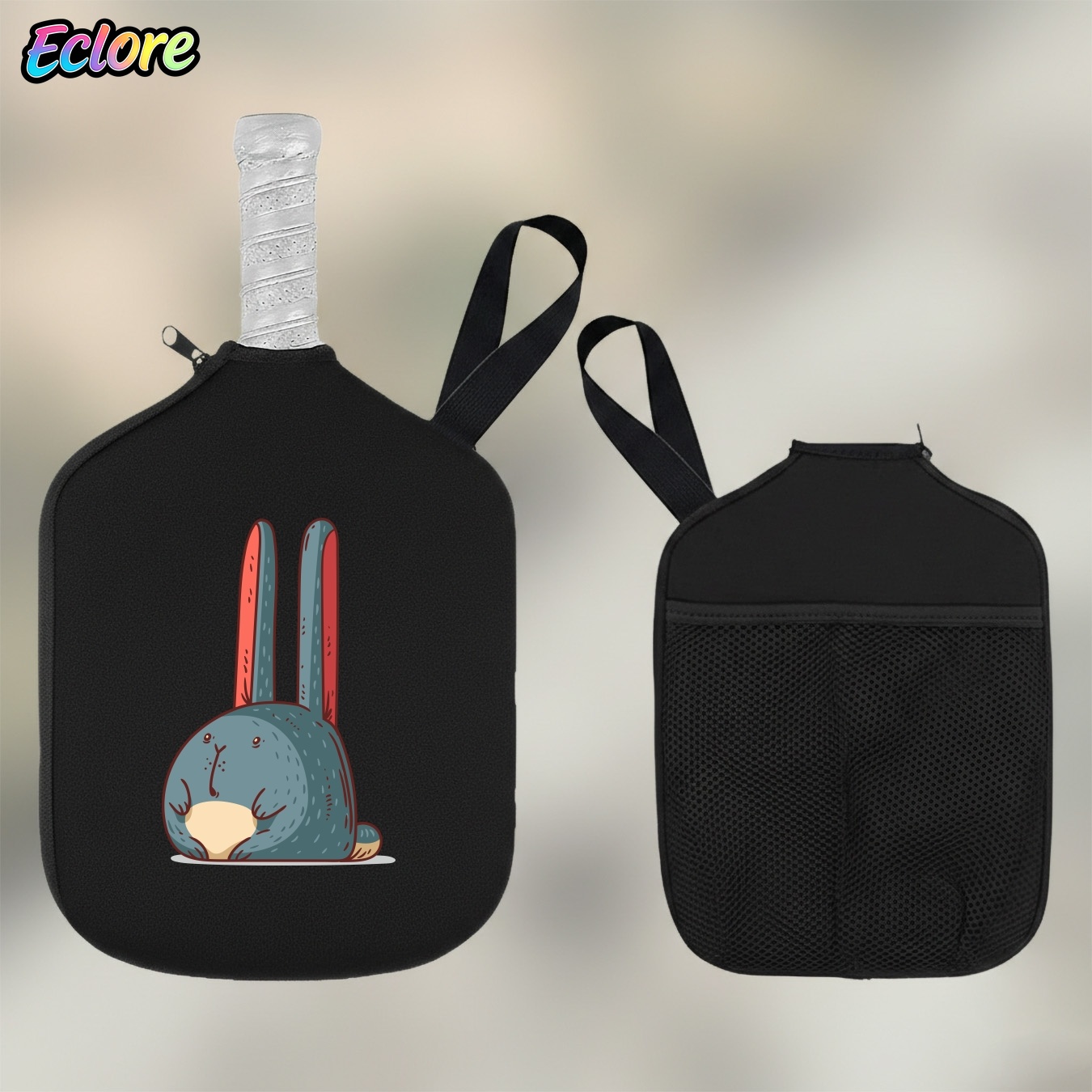 Table Tennis Table - Schattige konijnen-pickleball-paddle tas, duurzame cartoon racket
