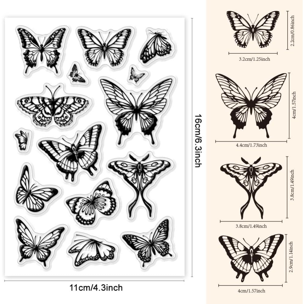 Butterfly Rubber Sheet - 1 vel duidelijke stempel voor het