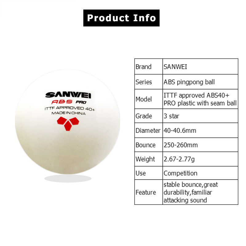 Sanwei Abs Pro 3-Star 40 Tafel - Table Tennis Tournament recensie en prijs
